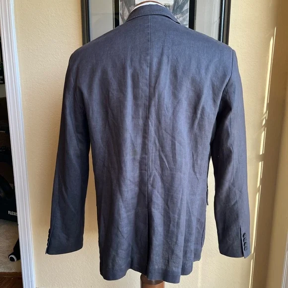 Kenneth Cole New York All Linen Gray Jacket Size 42R